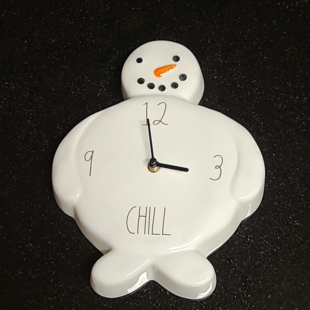 Rae Dunn Snowman Wall Clock